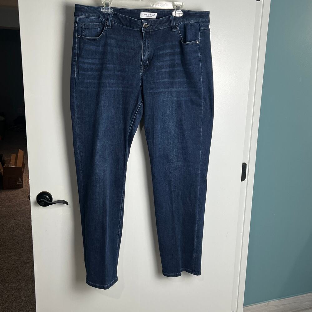 Lane Bryant Womens 20 Mid Rise Straight Leg Jeans Essential Stretch Dark Wash